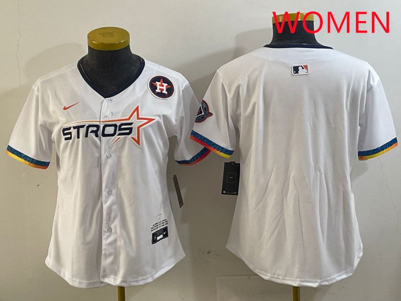 Women Houston Astros Blank White Fourth generation Joint Name 2025 Nike MLB Jersey style 3
